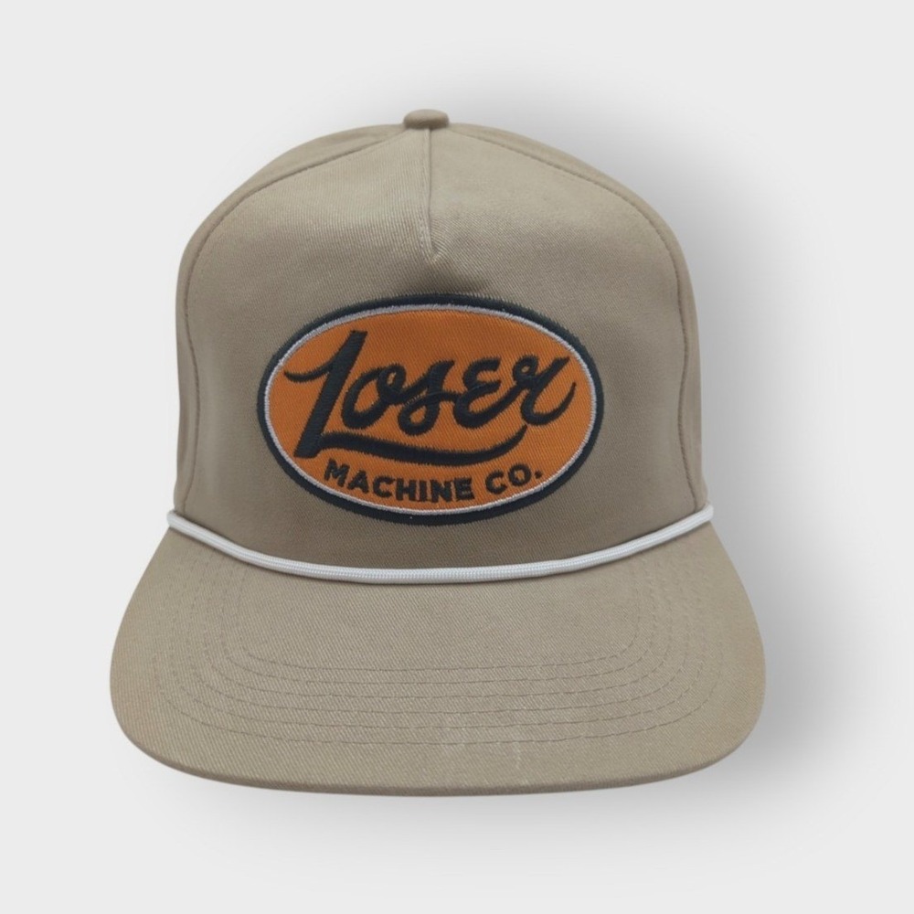 Loser Machine Co General Hat Khaki Tan Orange Logo Rope Snapback Cap 121000359